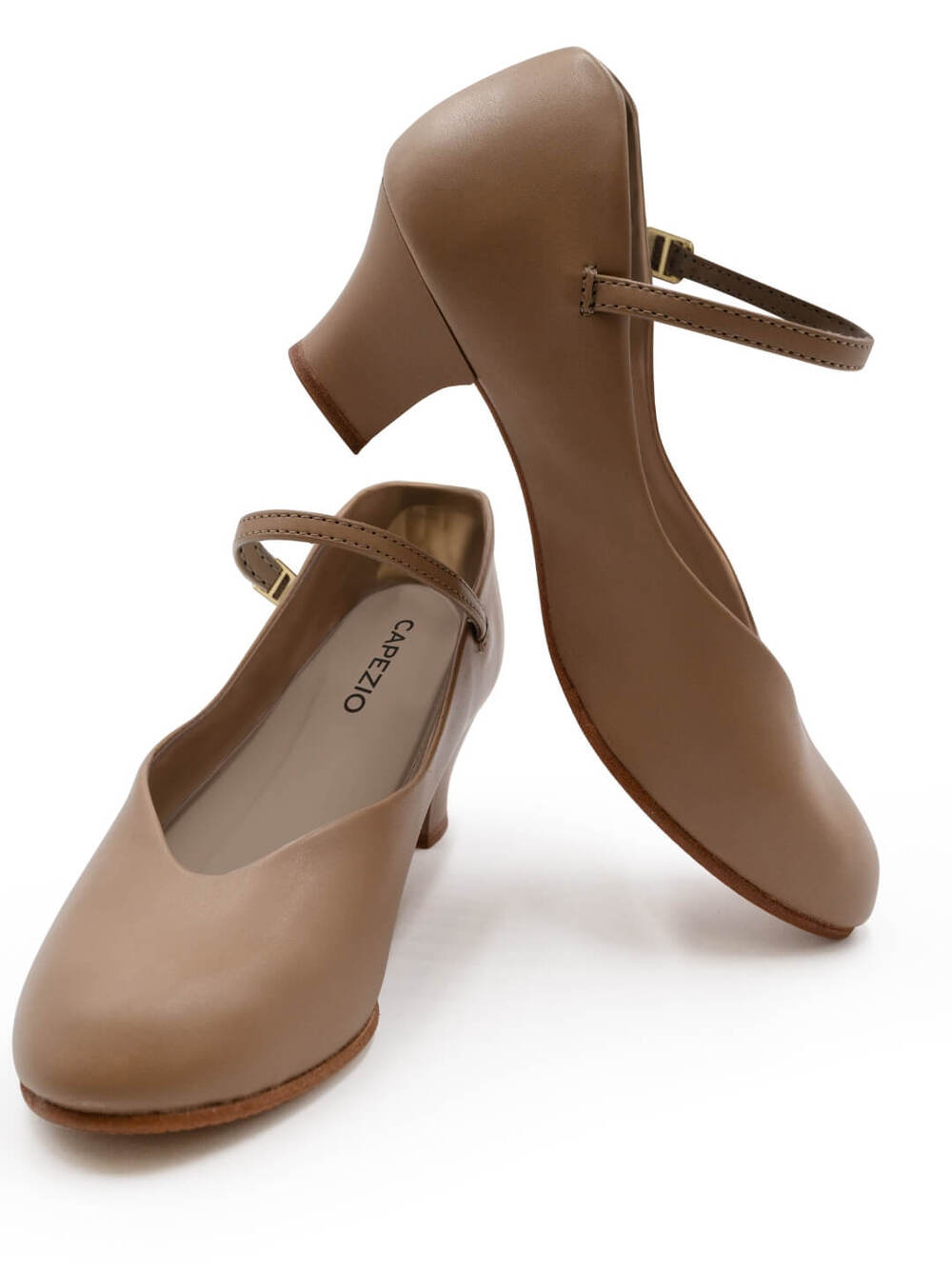 Capezio nude tan leather Footlight Character Shoe dance shoes sz 11 SH198
